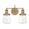 Designers Fountain Taylor 15.25in 2-Light Old Satin Bronze Industrial Indoor Wall Sconce with Clear Glass Shades 69502-OSB - alternate 1